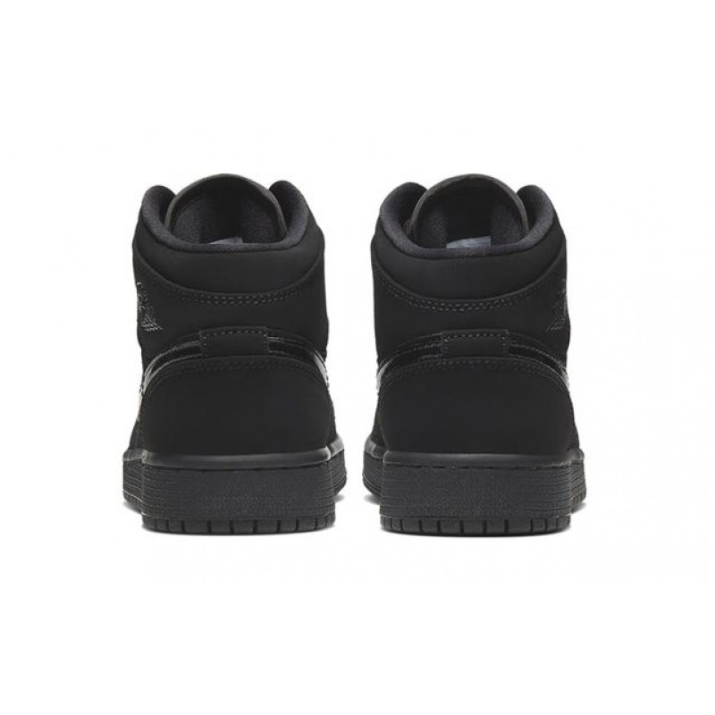 Air Jordan 1 Mid GS 'Triple Black' Black/Black/Black 554725-056