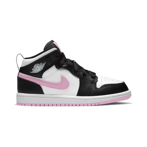 Air Jordan 1 Mid BP White Black Light Arctic Pink (PS) 640737-103