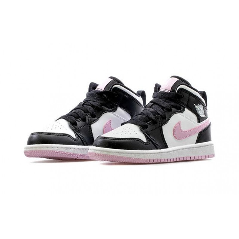 Air Jordan 1 Mid BP White Black Light Arctic Pink (PS) 640737-103