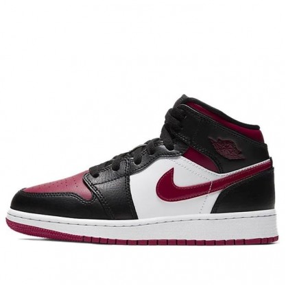 Air Jordan 1 Mid GS Black Noble Red 554725-066