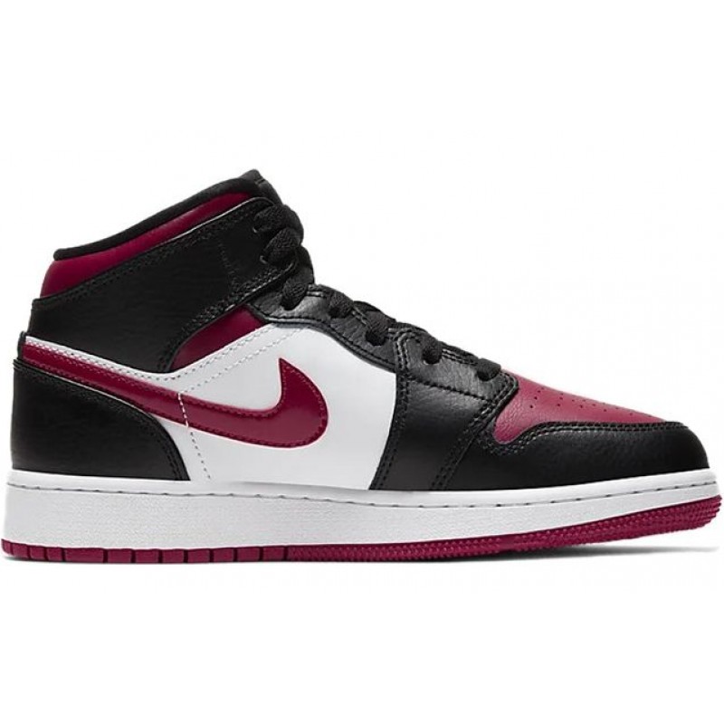 Air Jordan 1 Mid GS Black Noble Red 554725-066