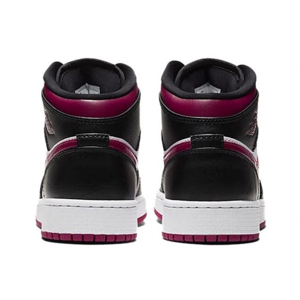 Air Jordan 1 Mid GS Black Noble Red 554725-066