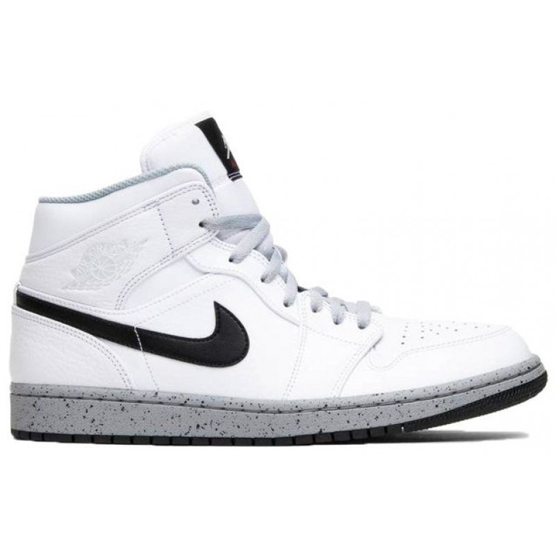 Air Jordan 1 Mid White Cement 554724-115