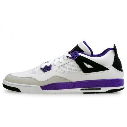 Nike Girls Air Jordan 4 Retro GS White Ultra Violet 487724-108