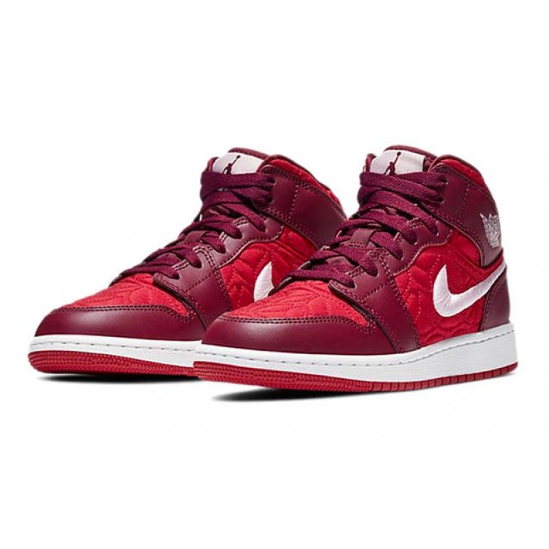 Air Jordan 1 Mid SE GS 'Gym Red' Gym Red/Pink Foam/Dark Beetroot/White AV5174-600