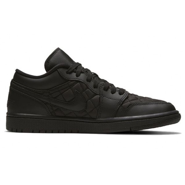 Womens WMNS Air Jordan 1 Low 'Triple Black Quilted' Black/Black/Black DB6480-001