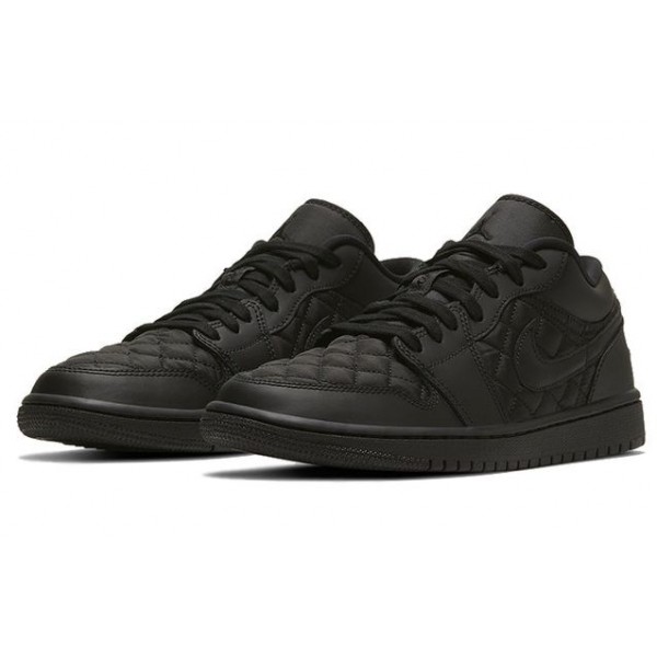 Womens WMNS Air Jordan 1 Low 'Triple Black Quilted' Black/Black/Black DB6480-001