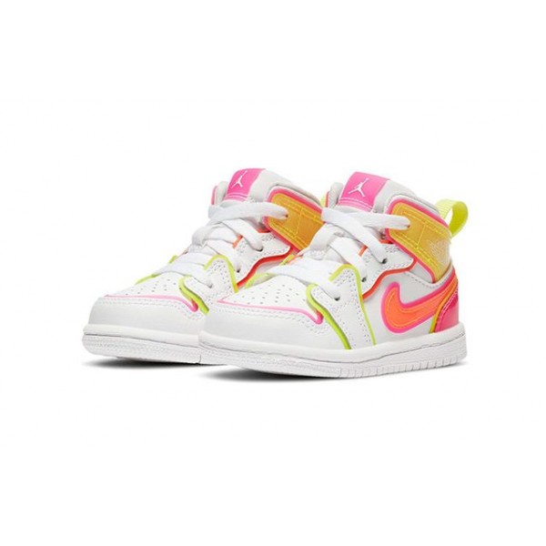 Air Jordan 1 Mid SE TD 'Edge Glow' White/Hyper Crimson/Pink Blast CV4613-100