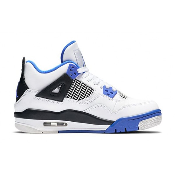 Air Jordan 4 Retro BG White - Motorsports 408452-117