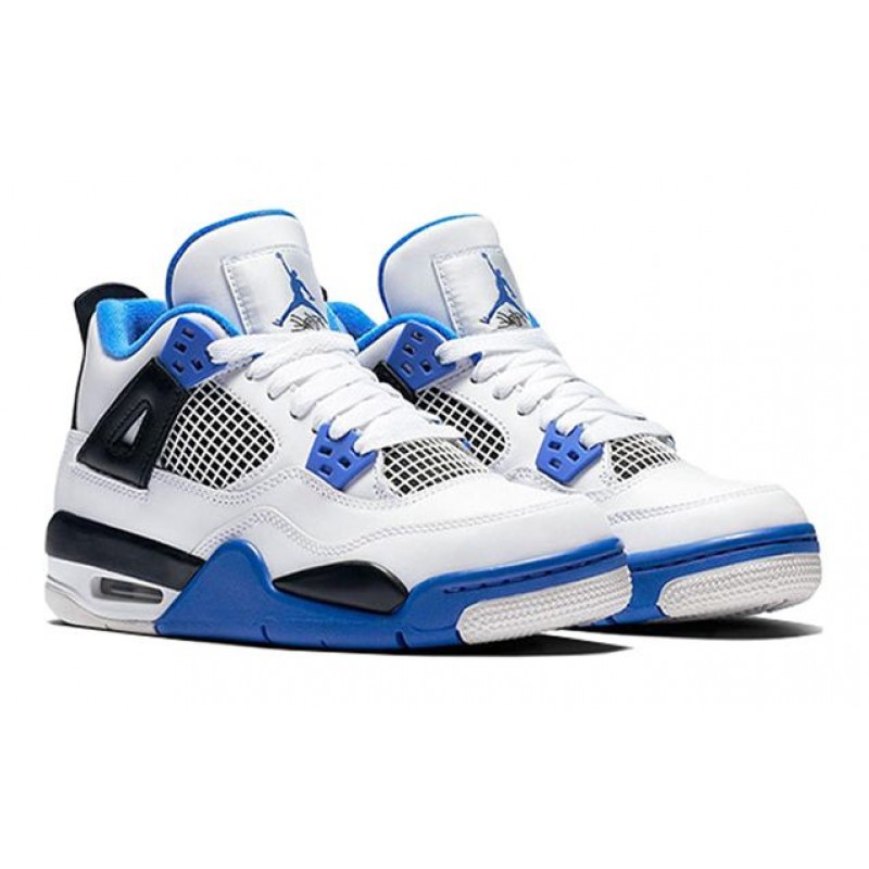 Air Jordan 4 Retro BG White - Motorsports 408452-117