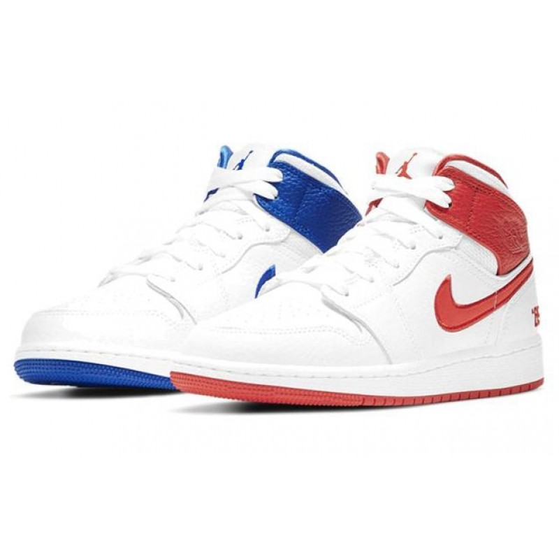 Air Jordan 1 Mid 85 GS White Red Blue DH0200-100