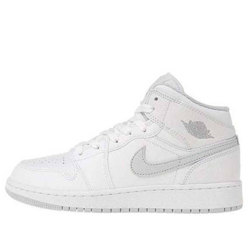 Air Jordan 1 Mid'White Platinum' BG White/Pure Platinum 554725-108