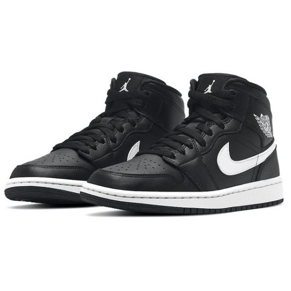 Womens WMNS Air Jordan 1 Mid 'Black White' Black/White BQ6472-011