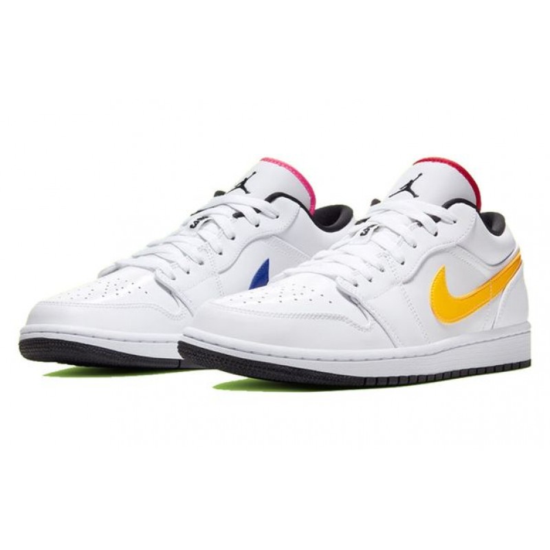 Air Jordan 1 Low 'Multi-Color Swoosh' White/Multi-Color/Black CW7009-100