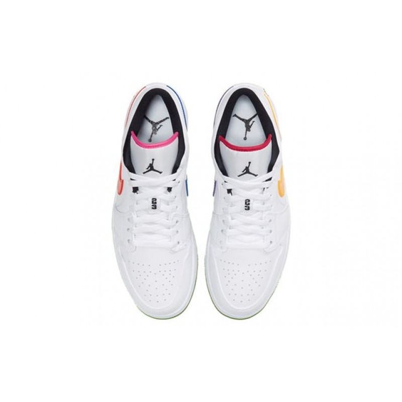 Air Jordan 1 Low 'Multi-Color Swoosh' White/Multi-Color/Black CW7009-100