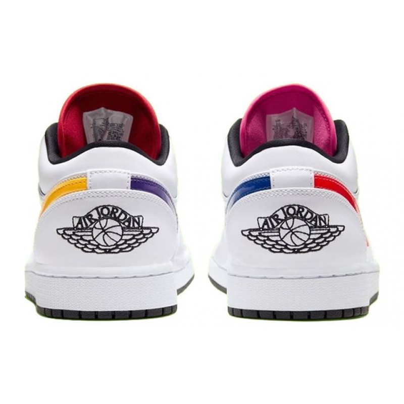 Air Jordan 1 Low 'Multi-Color Swoosh' White/Multi-Color/Black CW7009-100