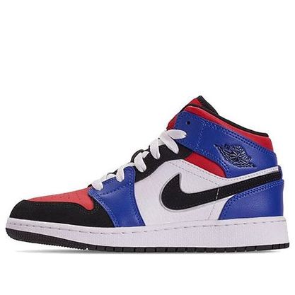 Air Jordan 1 Mid GS White Royal Blue Red 554725-124