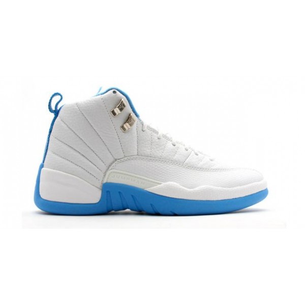 Womens WMNS Air Jordan 12 Retro 'UNC' White/University Blue-Metallic Silver 308243-142