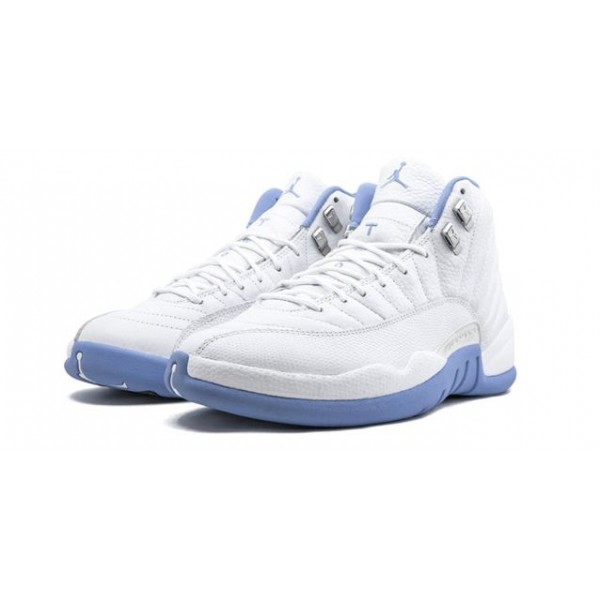 Womens WMNS Air Jordan 12 Retro 'UNC' White/University Blue-Metallic Silver 308243-142