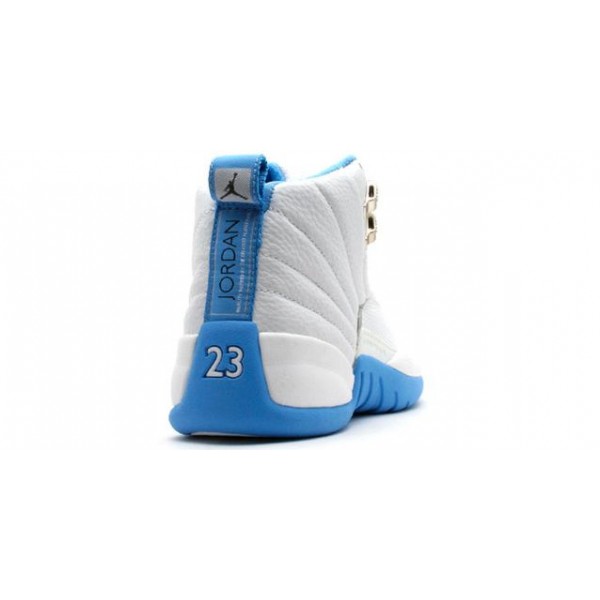 Womens WMNS Air Jordan 12 Retro 'UNC' White/University Blue-Metallic Silver 308243-142