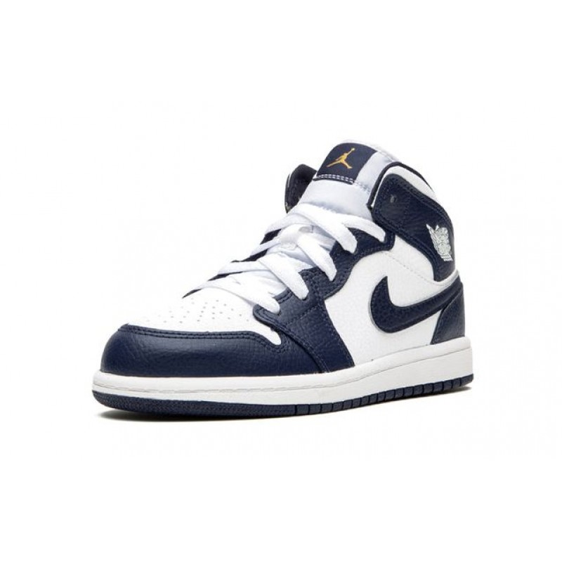 Air Jordan 1 Mid PS 'Obsidian' White/Metallic Gold/Obsidian 640734-174