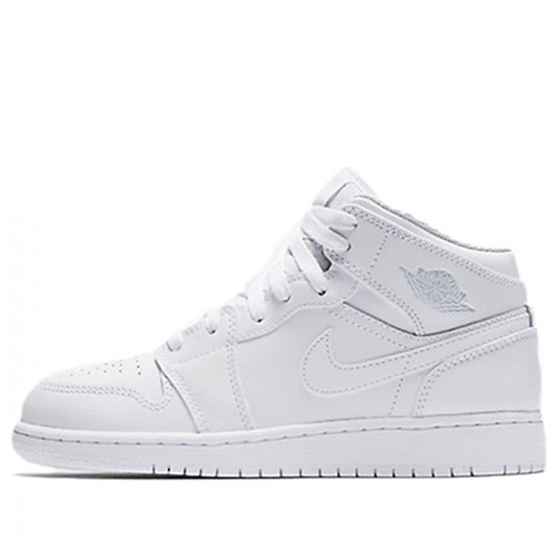 Air Jordan 1 Mid GS White Pure Platinum 554725-109