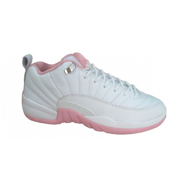 Womens WMNS Air Jordan 12 Retro Low 'Real Pink' White/Real Pink-Metallic Silver 308306-161