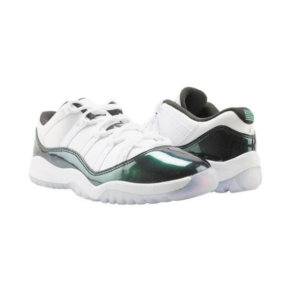 Air Jordan 11 Retro Low PS 'Emerald' white/black-emerald rise 505835-145