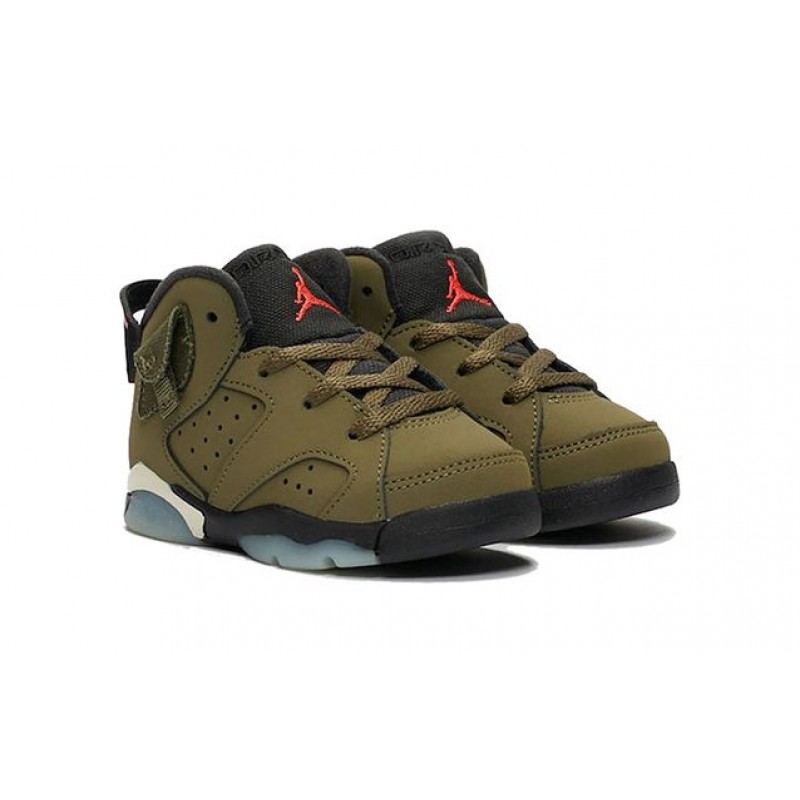 Nike Travis Scott x Air Jordan 6 Retro TD 'Olive' Medium Olive/Black/Sail/Univeristy Red CQ3567-200