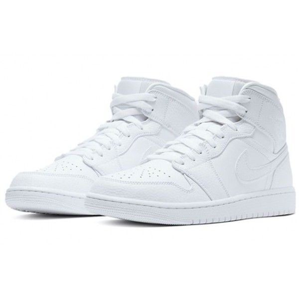 Air Jordan 1 Mid Triple White 554724-130