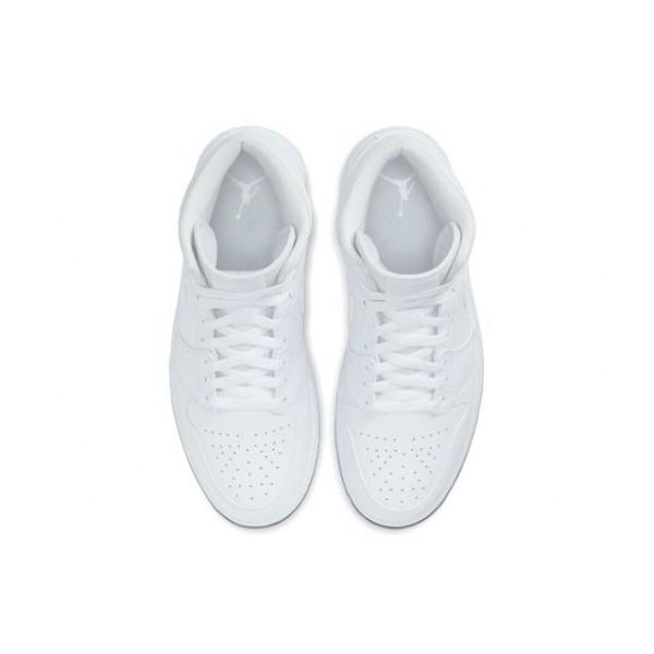 Air Jordan 1 Mid Triple White 554724-130