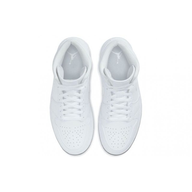 Air Jordan 1 Mid Triple White 554724-130