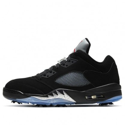 Air Jordan 5 Low Golf 'Metallic' Black/Fire Red/Metallic Silver CU4523-003