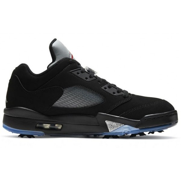 Air Jordan 5 Low Golf 'Metallic' Black/Fire Red/Metallic Silver CU4523-003