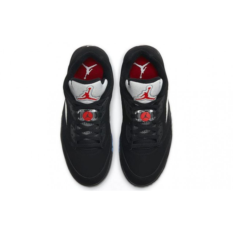 Air Jordan 5 Low Golf 'Metallic' Black/Fire Red/Metallic Silver CU4523-003