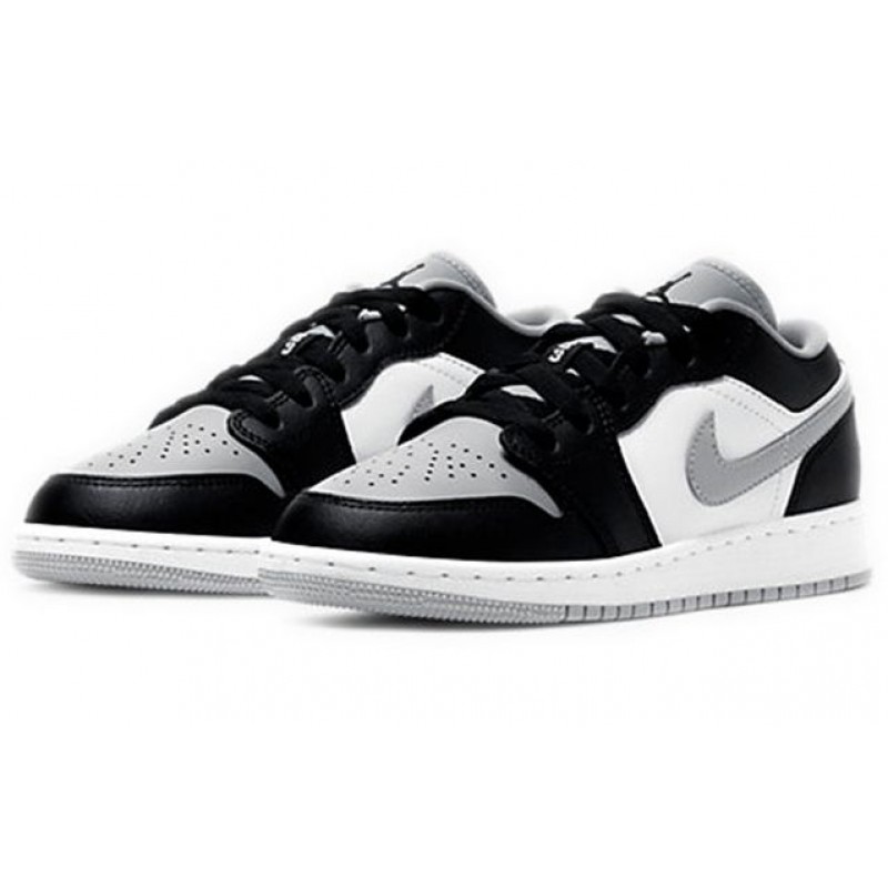 Air Jordan 1 Low'Smoke Grey' GS Black/Black/Light Smoke Grey/White 553560-039