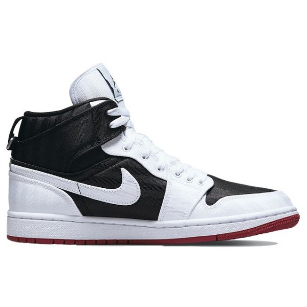 Nike Womens Air Jordan 1 Mid SE Utility Canvas White Black Gym Red DD9338-016