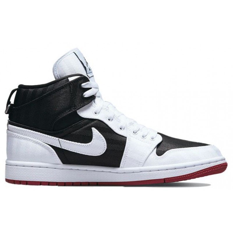 Nike Womens Air Jordan 1 Mid SE Utility Canvas White Black Gym Red DD9338-016