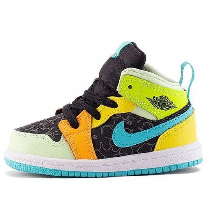 Air Jordan 1 Mid SE TD 'Clover' Black/Aurora Green/Opti Yellow/Barely Volt BQ6933-037