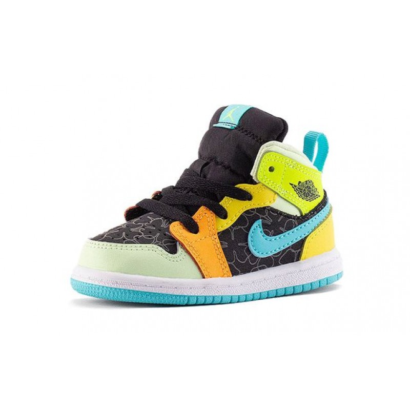 Air Jordan 1 Mid SE TD 'Clover' Black/Aurora Green/Opti Yellow/Barely Volt BQ6933-037