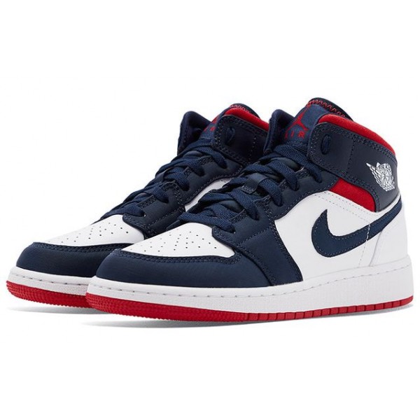 Air Jordan 1 Mid GS 'USA Olympic' SE USA (GS) BQ6931-104