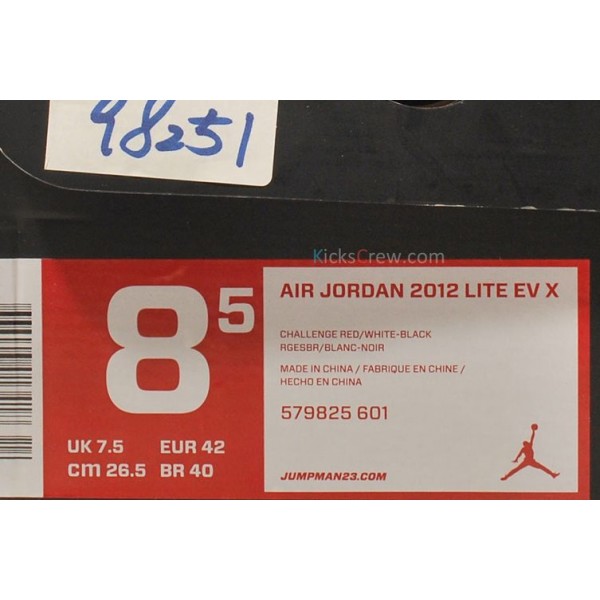 Air Jordan 2012 Lite EV X Challenge Red Black 579825-601