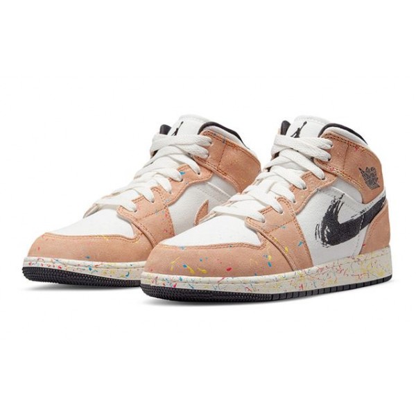 Air Jordan 1 Mid SE (GS) Brushstroke (GS) DA8006-100