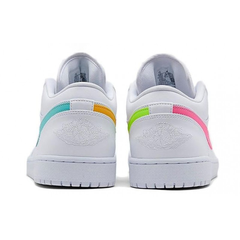 Air Jordan 1 Low 'White Multi-Color' White/Multi-Color/Light Aqua CW7033-100