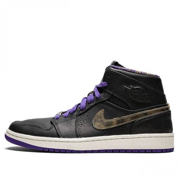 Air Jordan 1 Mid Nouveau BHM - Black Court Purple 629151-009