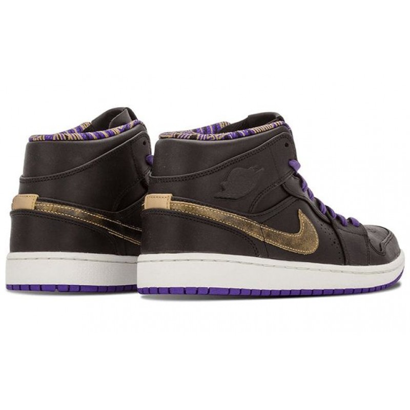 Air Jordan 1 Mid Nouveau BHM - Black Court Purple 629151-009