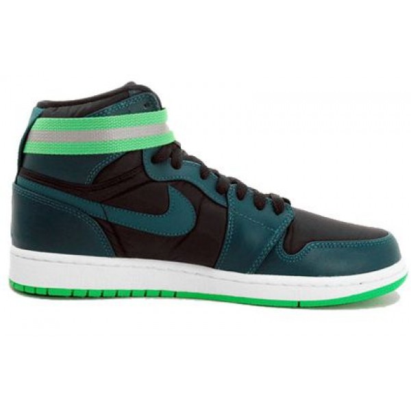 Air Jordan 1 High Strap 'Green Spark' Black/Teal-White-Light Green Spark 342132-013