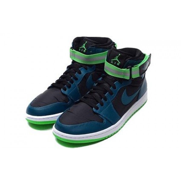 Air Jordan 1 High Strap 'Green Spark' Black/Teal-White-Light Green Spark 342132-013