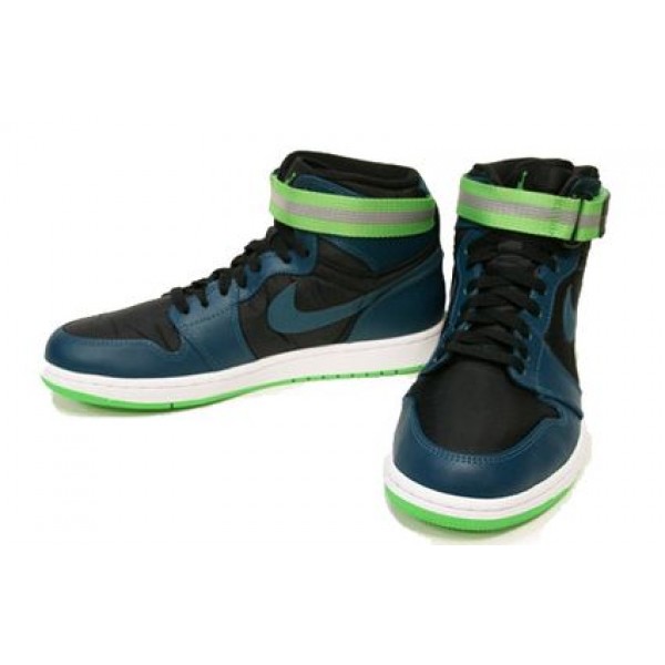 Air Jordan 1 High Strap 'Green Spark' Black/Teal-White-Light Green Spark 342132-013