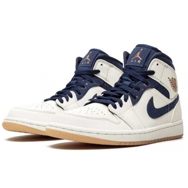 Air Jordan 1 Mid 'Jeter' Sail/Bronze-College Navy AH6342-104